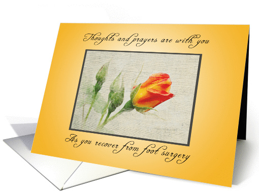 Foot Surgery Recovery, Orange and Yellow Rose card (1263452)
