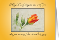 Recover quickly from Your Back Surgery, Orange and Yellow Rose card