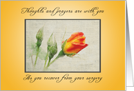 Recover quickly from Your Surgery, Orange Roses card