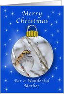 Season’s Greetings for a Mother, Sparrow Ornament card