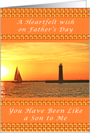 Happy Father’s Day You Have Been Like A Son, Sunset with Lighthouse card