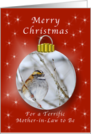 Merry Christmas for a Future Mother-in-Law, Sparrow Ornament card