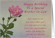 Happy Birthday Brother-in-Law, Simple Pink rose card