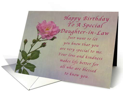 Happy Birthday Daughter-in-Law, Simple Pink rose card (1293770)