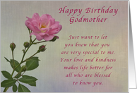 Happy Birthday Godmother, Simple Pink rose card