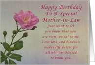Happy Birthday Mom-in-Law, Simple Pink rose card