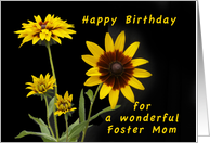 Happy Birthday Foster Mom, Rudbeckia flowers card