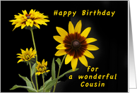 Happy Birthday Cousin, Rudbeckia flowers card