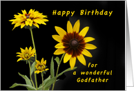 Happy Birthday Godfather, Rudbeckia flowers card