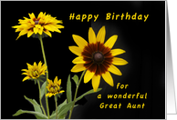 Happy Birthday Great Aunt, Rudbeckia flowers card