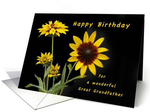 Happy Birthday Great Grandfather, Rudbeckia flowers card (1295488)
