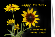 Happy Birthday Great Uncle, Rudbeckia flowers card