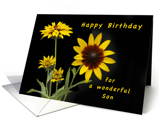 Happy Birthday Son, Rudbeckia flowers card (1295772)