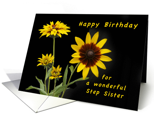 Happy Birthday Step Sister, Rudbeckia flowers card (1295790)