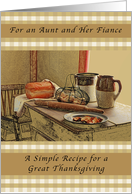 Happy Thanksgiving, Aunt and Her Fiance, Recipe of Thanksgiving card