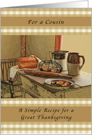 Happy Thanksgiving, Cousin, Recipe of Thanksgiving card