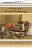 Happy Thanksgiving, Godson, Recipe of Thanksgiving card