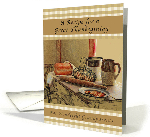 Happy Thanksgiving, Grandparents, Recipe of Thanksgiving card
