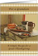 Happy Thanksgiving, Grandson, Recipe of Thanksgiving card