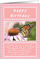 Happy Birthday, Monarch Butterfly card