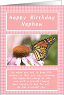 Happy Birthday,Nephew ,Monarch Butterfly card