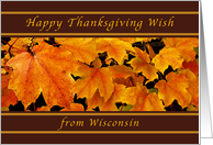 Happy Thanksgiving Wishes from Wisconsin, Maple Leaves card
