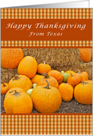 Happy Thanksgiving, From Texas, Pumpkins card