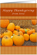 Happy Thanksgiving, From Iowa, Pumpkins card