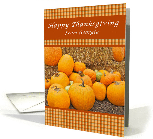 Happy Thanksgiving, From Georgia, Pumpkins card (1317754)