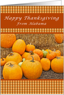 Happy Thanksgiving, From Alabama, Pumpkins card