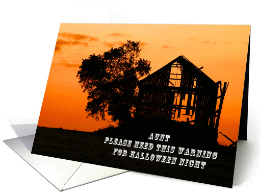 Happy Halloween Decaying Barn for an Aunt card (1317858)