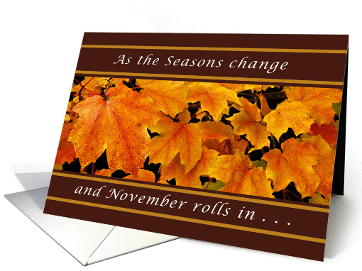 November Birthday, Maple Leaves card (1318300)