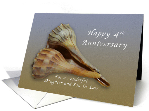 Happy 4th Anniversary Daughter and Son in Law, Seashells card