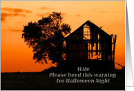 Happy Halloween Decaying Barn for Your Wife card