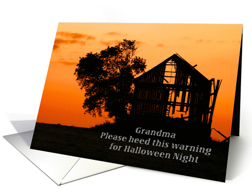 Happy Halloween for Grandma, Decaying Barn card (1320666)
