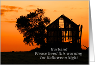 Happy Halloween for Your Husband, Silhouetted Barn card