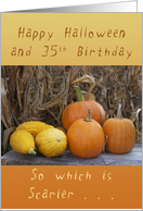 Happy 35th Halloween Birthday, Pumpkins and Squash card