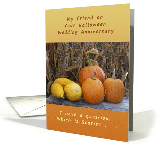 Halloween wedding anniversary for a friend card (1325232)