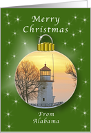 Merry Christmas from Alabama, Lighthouse Ornament card