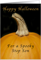 Happy Halloween for a Step Son, Pumpkin card