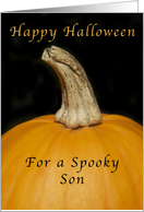 Happy Halloween for a Son, Pumpkin card