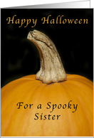 Happy Halloween for a Sister, Pumpkin card