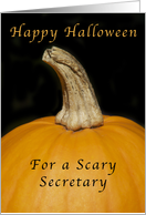 Happy Halloween for a Secretary, Pumpkin card