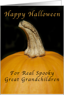 Happy Halloween for a Great Grandchildren, Pumpkin card