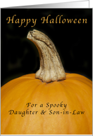 Happy Halloween For a Daughter and Son-in-Law, Pumpkin card
