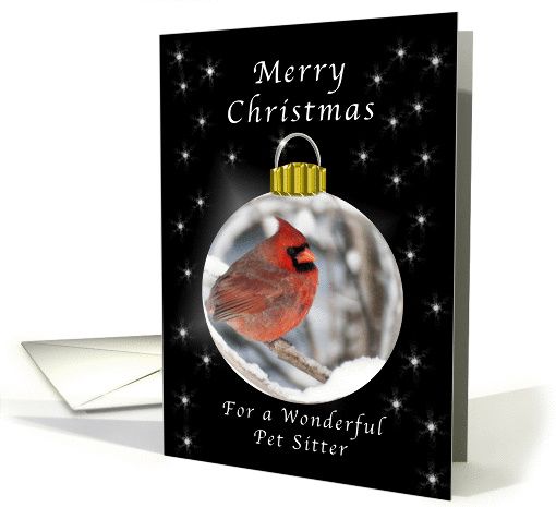 Ornament Season's Greeting Cardinal for a Pet Sitter card (1327178)