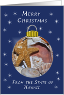 Merry Christmas from Hawaii, Sea Shells Ornament card