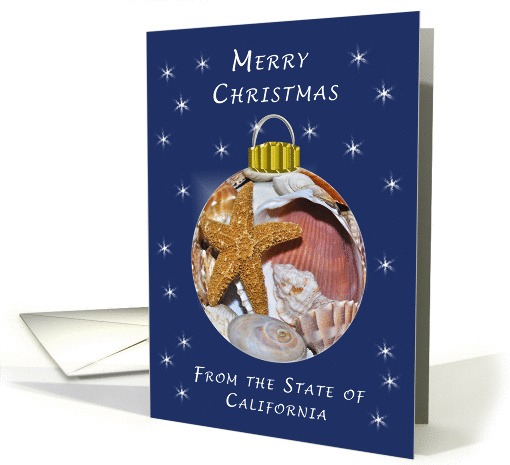 Merry Christmas from California, Sea Shells Ornament card (1328924)
