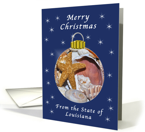 Merry Christmas from Louisiana, Sea Shells Ornament card (1328928)