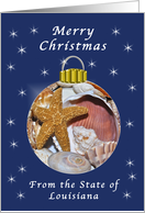 Merry Christmas from Louisiana, Sea Shells Ornament card